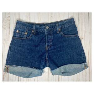 Levi’s 501 Dark Wash Button Fly Jean Shorts Sz 24